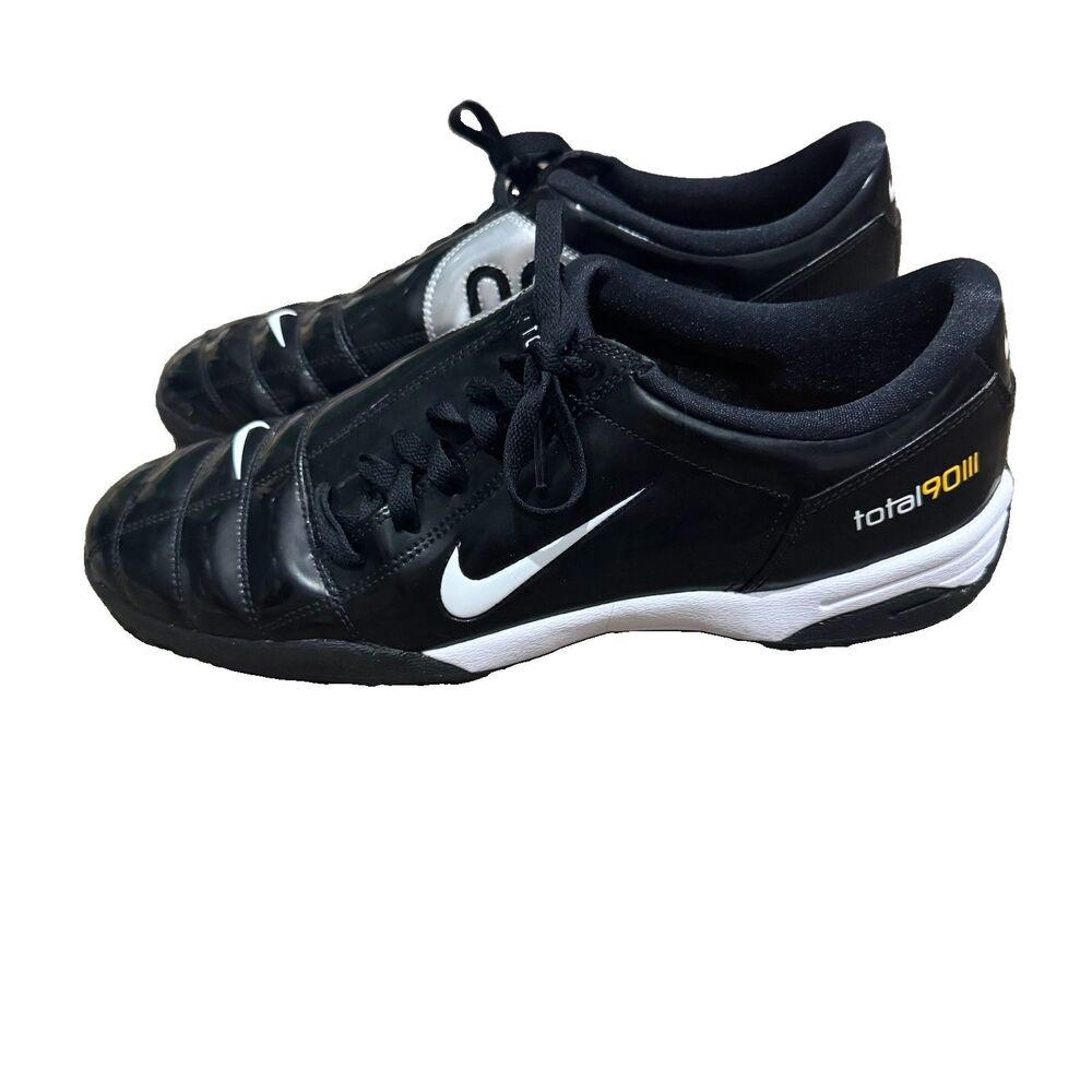 Nike Total 90 3 SP Black/White/Metallic Silver Patent Low Top Sz 13 HJ9351-001